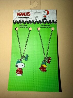 🐾NIP Peanuts BFF Snoopy & Woodstock Necklace Set